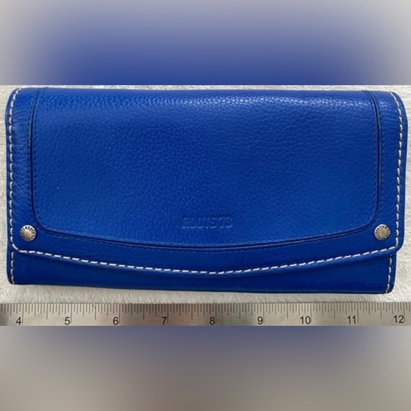 ROOTS 73 Canada Women’s Cobalt Blue Pebble Leather Wallet NEW WITH TAGS!! - Picture 5 of 14